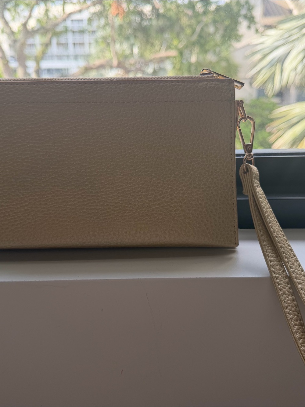 Elegant Women's Wristlet Clutch in Light Gold